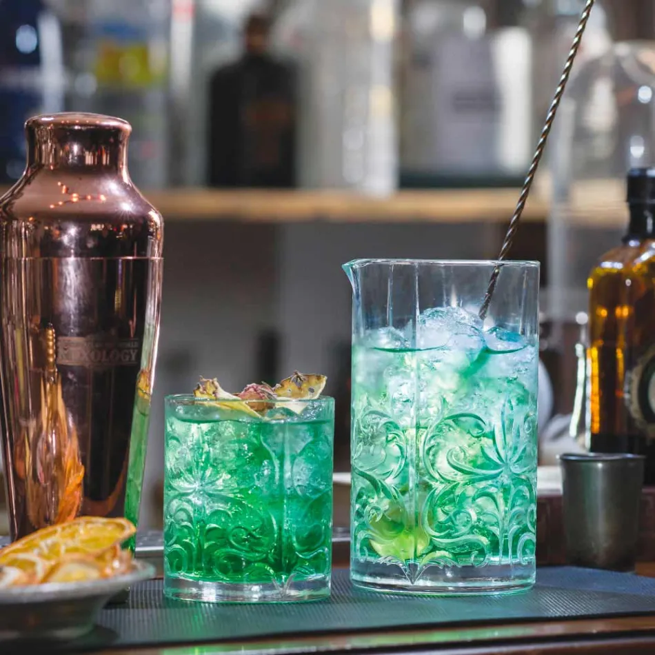 12 Bicchieri Double Old Fashioned Tumbler in Eco Cristallo di Lusso - Destino Viadurini