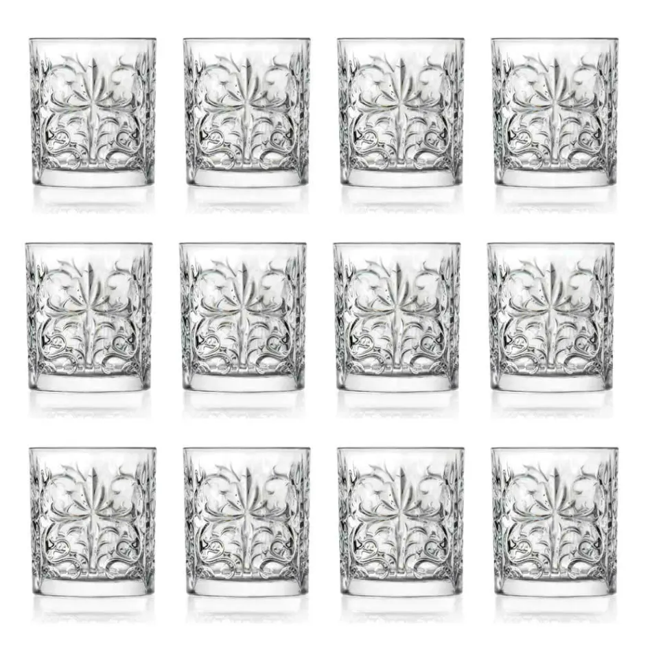 12 Bicchieri Double Old Fashioned Tumbler in Eco Cristallo di Lusso - Destino Viadurini