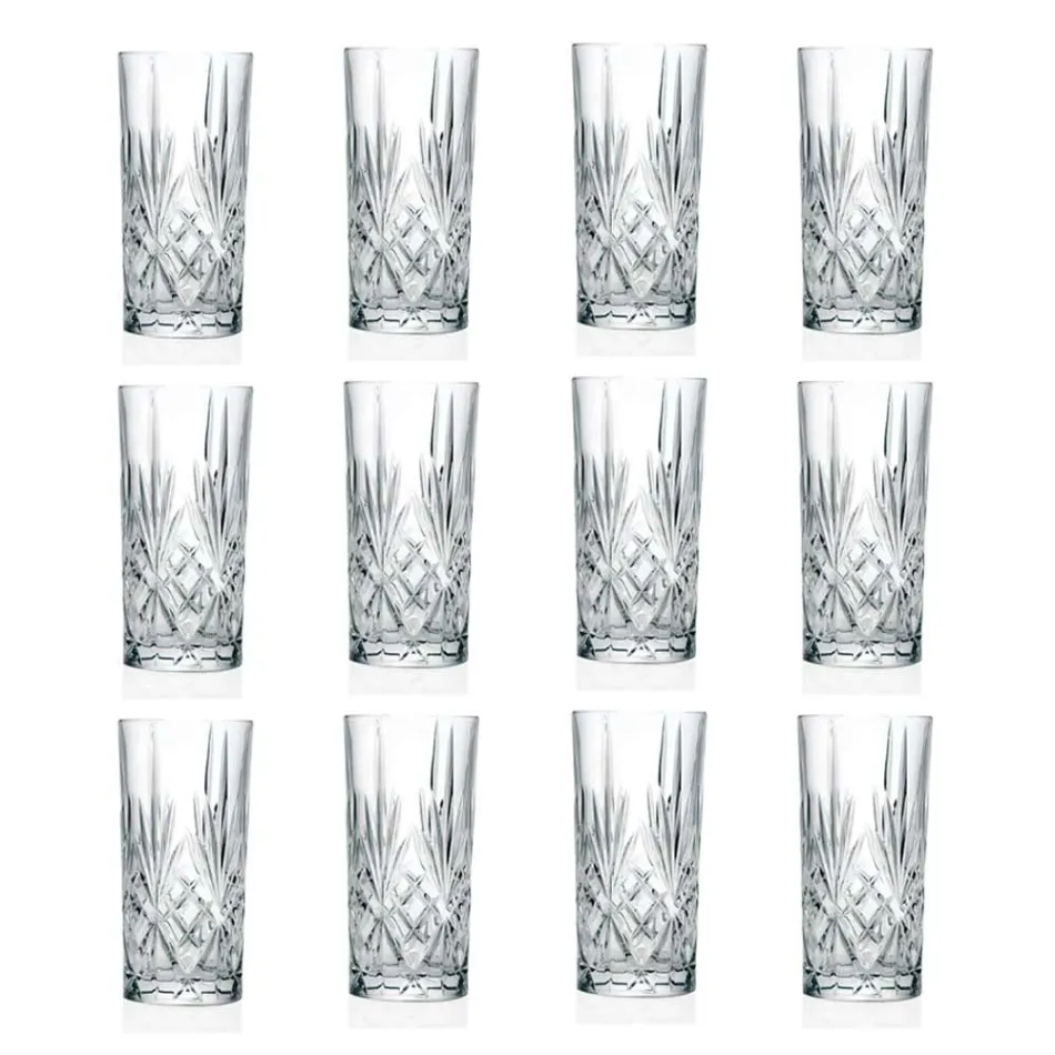 12 Bicchieri Tumbler Alto Highball per Cocktail in Eco Cristallo - Cantabile Viadurini