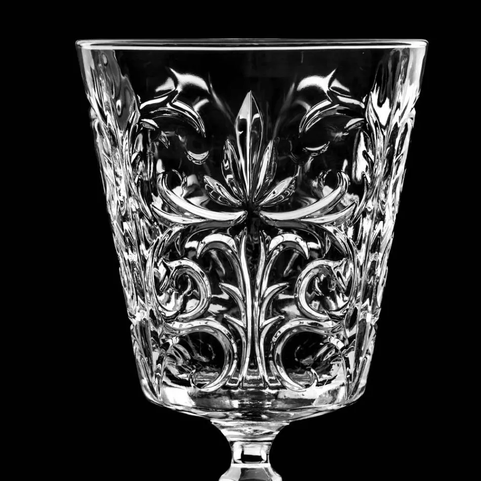 12 Calici per Acqua Bibite o Cocktail Design in Eco Cristallo Decorato - Destino Viadurini
