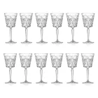 12 Calici per Acqua Bibite o Cocktail Design in Eco Cristallo Decorato - Destino Viadurini