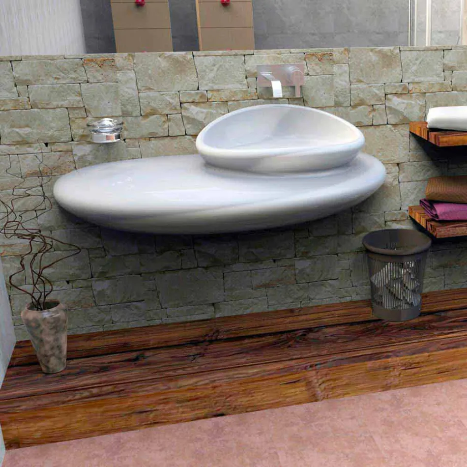 Lavabo Design Moderno Stone Made in Italy Viadurini