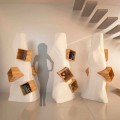 Libreria design moderno in legno e Solid Surface K2 made in Italy