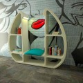 Libreria design moderno in Solid Surface Shelley fatta in Italia