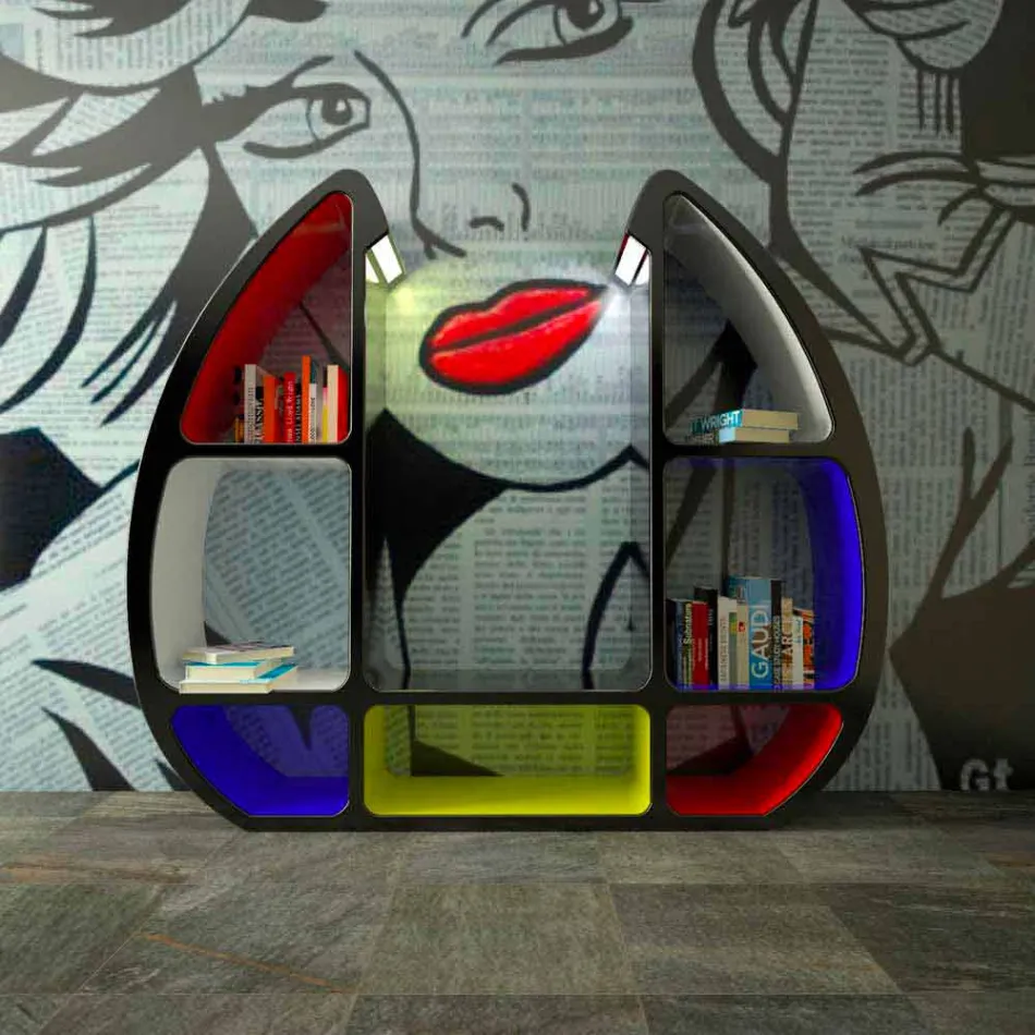 Libreria Moderna Shelley Made in Italy Viadurini