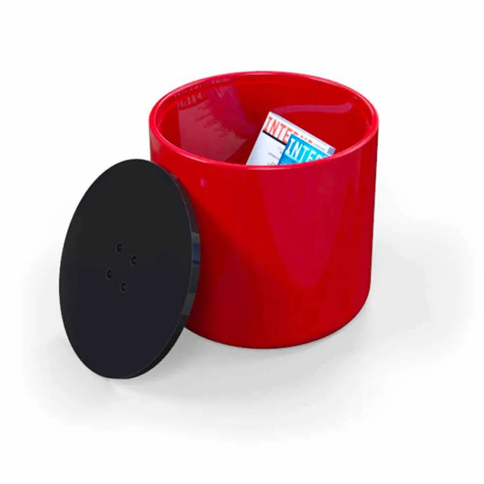 Pouf Contenitore/Tavolino Design Button Made in Italy Viadurini