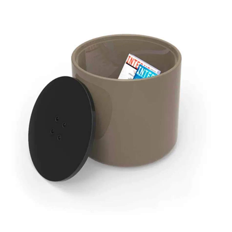 Pouf Contenitore/Tavolino Design Button Made in Italy Viadurini