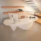 Scrivania Arredo Ufficio Sinuous Made in Italy Viadurini