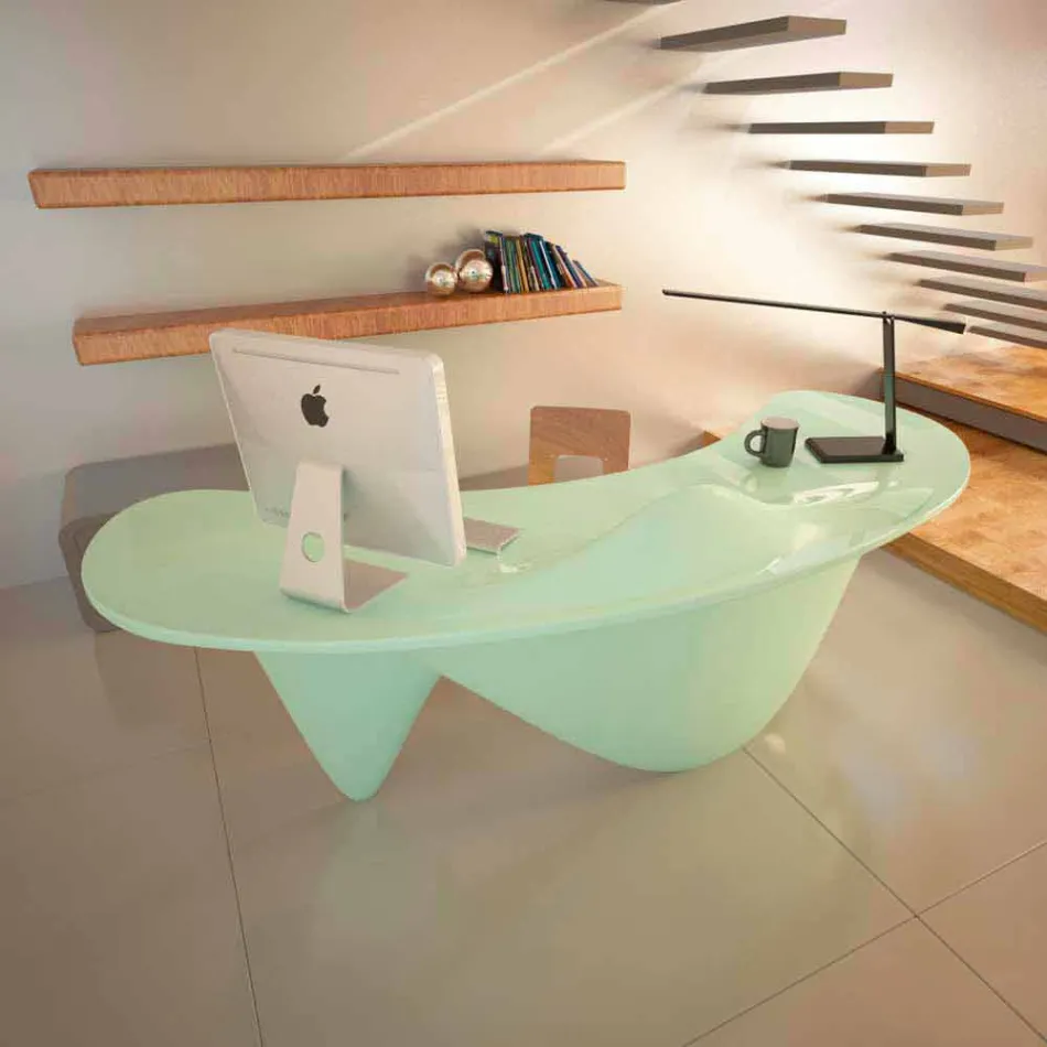 Scrivania Arredo Ufficio Sinuous Made in Italy Viadurini