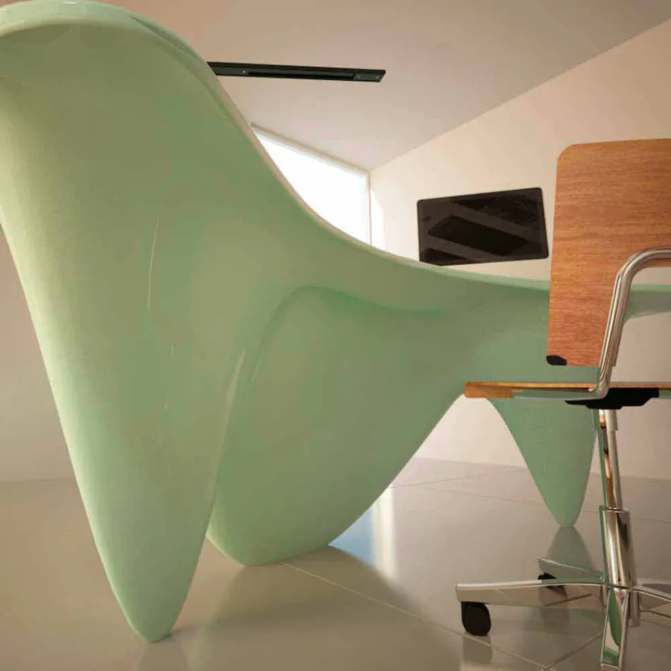 Scrivania Arredo Ufficio Sinuous Made in Italy Viadurini