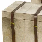 2 bauli di design in cavallino grigio Ritini, grande e piccolo Viadurini