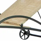 2 Chaise Longue Impilabili da Esterno in Metallo e Tessuto Made in Italy - Perlo Viadurini