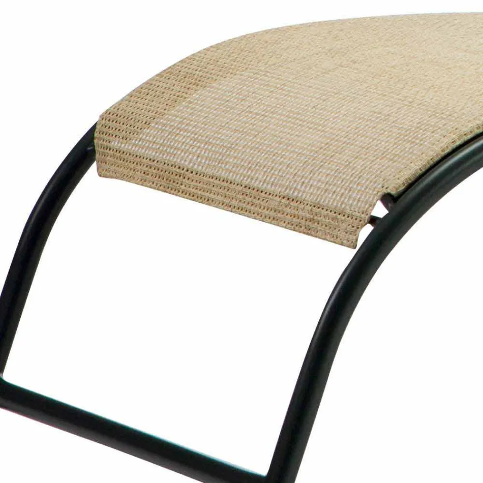 2 Chaise Longue Impilabili da Esterno in Metallo e Tessuto Made in Italy - Perlo Viadurini
