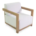 2 Poltrone con Tavolino in Alluminio con Trasferimento Termico Effetto Legno - Camper Viadurini