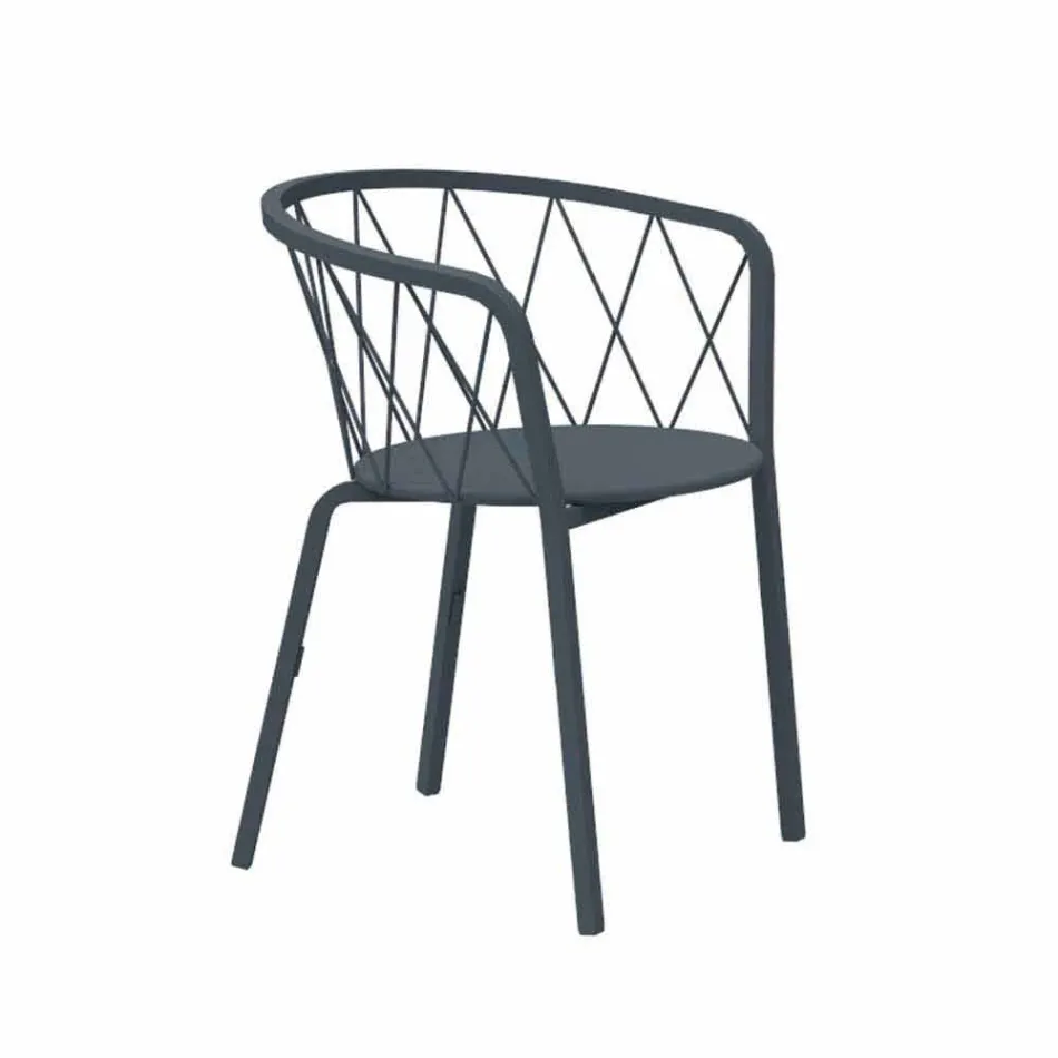 2 Poltrone da Esterno in Metallo Verniciato Impilabili Made in Italy - Adia Viadurini