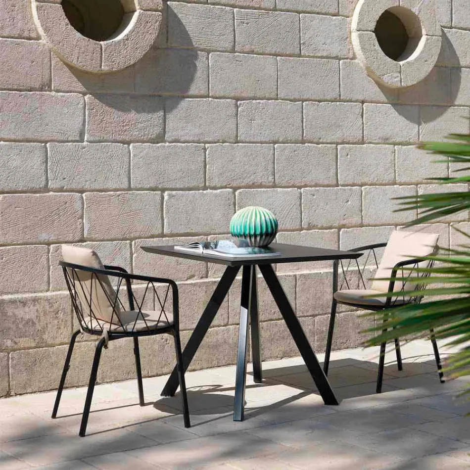 2 Poltrone da Esterno in Metallo Verniciato Impilabili Made in Italy - Adia Viadurini