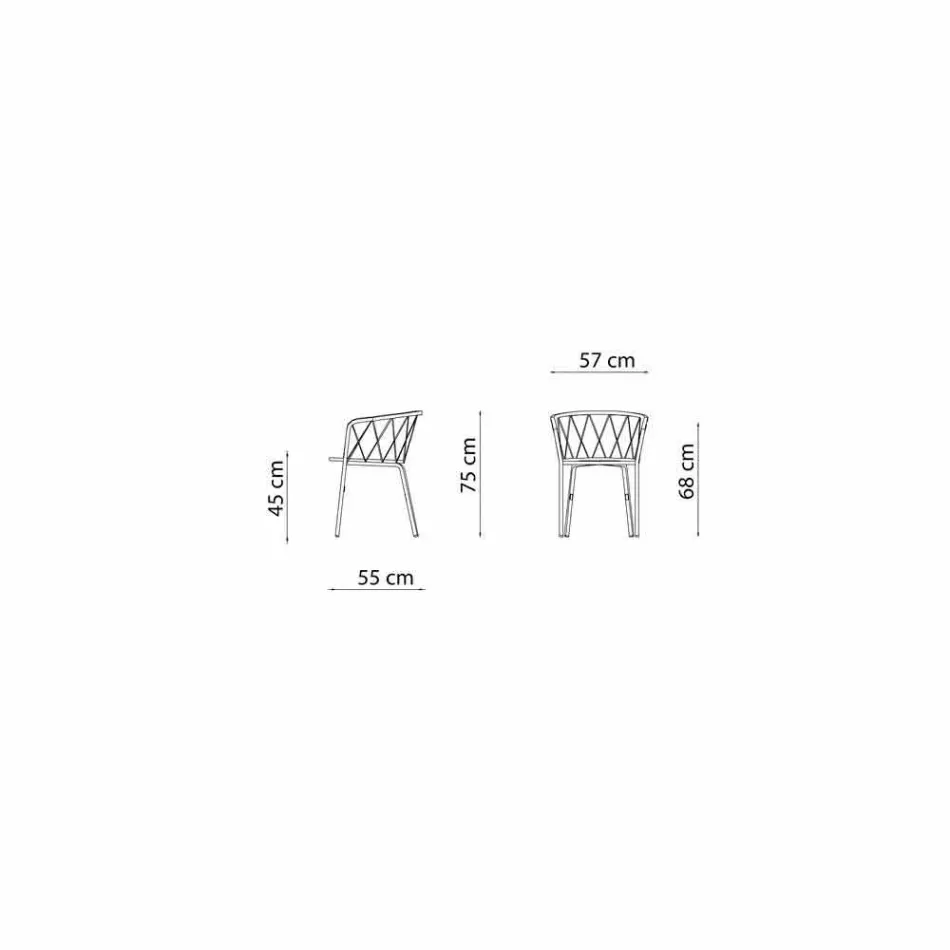 2 Poltrone da Esterno in Metallo Verniciato Impilabili Made in Italy - Adia Viadurini