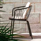 2 Poltrone da Esterno in Metallo Verniciato Impilabili Made in Italy - Adia Viadurini