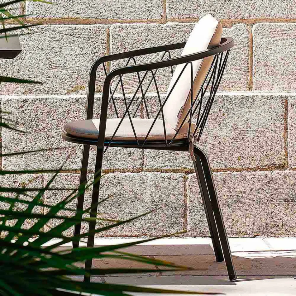 2 Poltrone da Esterno in Metallo Verniciato Impilabili Made in Italy - Adia Viadurini