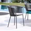 2 Poltrone da Giardino in Acciaio Inox e Schienale in Corda - Luxura