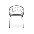 2 Poltrone Impilabili da Giardino in Metallo e Cuscino Made in Italy - Fontana Viadurini