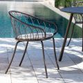2 Poltrone Impilabili da Giardino in Metallo e Cuscino Made in Italy - Fontana