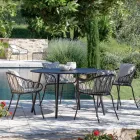 2 Poltrone Impilabili da Giardino in Metallo e Cuscino Made in Italy - Fontana Viadurini