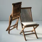 2 Sedie pieghevoli in teak da giardino Viadurini