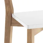 2 Sgabelli da Soggiorno in Legno Massello - Argento Viadurini
