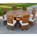 Tavolo tondo in teak e massello da esterno Real Table