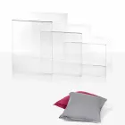3 tavolini sovrapponibili trasparenti di design Amalia, made in Italy Viadurini