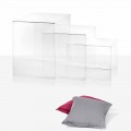 3 tavolini sovrapponibili trasparenti di design Amalia, made in Italy