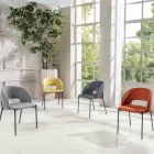 4 Sedie con Seduta in Tessuto di Diverse Finiture e Metallo - Provenza Viadurini