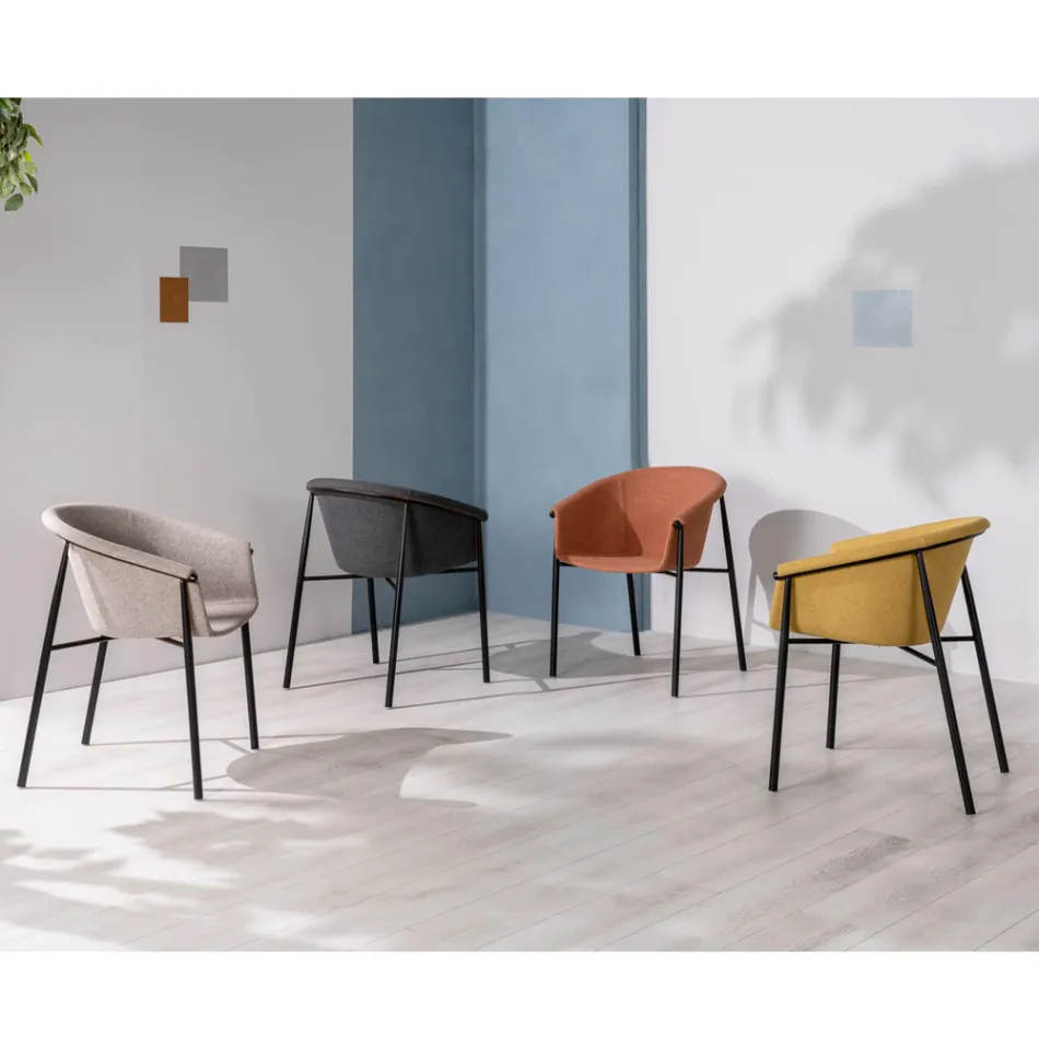 4 Sedie con Seduta in Tessuto Disponibile in Diverse Finiture - Toscana Viadurini