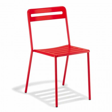 4 Sedie da Esterno in Metallo Impilabili Made in Italy - Yolonda Viadurini