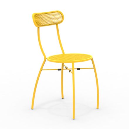4 Sedie da Giardino in Metallo di Diversi Colori Made in Italy - Siepe Viadurini