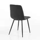 4 Sedie da Pranzo in Tessuto Easy Clean e Gambe in Metallo - Lazio Viadurini