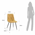 4 Sedie da Pranzo in Tessuto Easy Clean e Gambe in Metallo - Lazio Viadurini