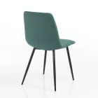 4 Sedie da Pranzo in Tessuto Easy Clean e Gambe in Metallo - Lazio Viadurini