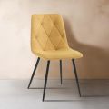 4 Sedie da Pranzo in Tessuto Easy Clean e Gambe in Metallo - Lazio