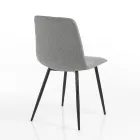 4 Sedie da Pranzo in Tessuto Easy Clean e Gambe in Metallo - Lazio Viadurini