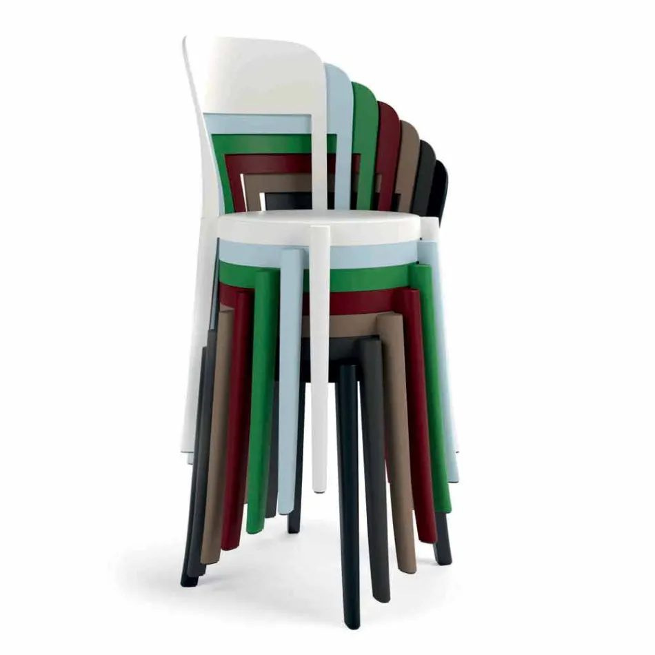 4 Sedie Impilabili da Esterno in Polipropilene di Design Made in Italy - Alexus Viadurini