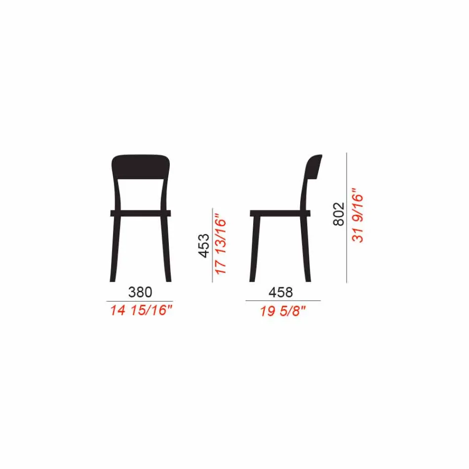 4 Sedie Impilabili da Esterno in Polipropilene di Design Made in Italy - Alexus Viadurini