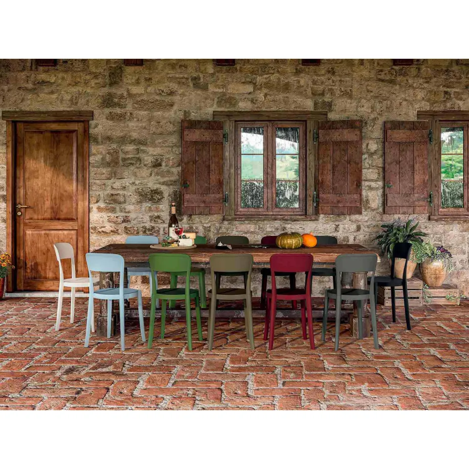 4 Sedie Impilabili da Esterno in Polipropilene di Design Made in Italy - Alexus Viadurini