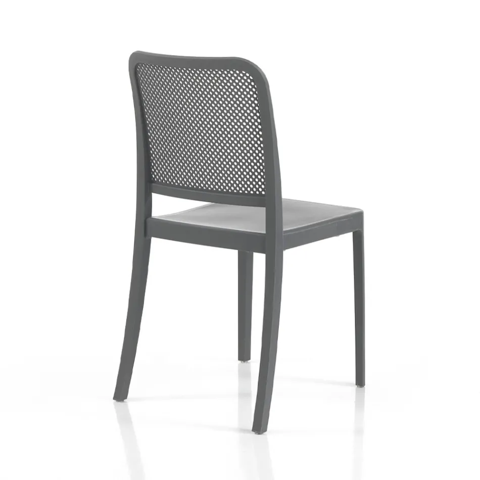 4 Sedie Indoor e Outdoor Impilabili in Polipropilene - Pavone Viadurini
