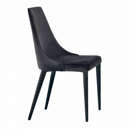4 Sedie Moderne in Acciaio con Seduta in Velluto Imbottita Made in Italy – Nirvana Viadurini