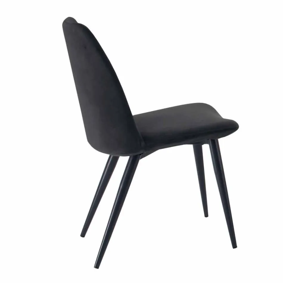 4 Sedie per Sala da Pranzo Imbottite Rivestite in Velluto Made in Italy – Granella Viadurini