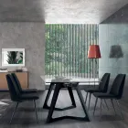 4 Sedie per Sala da Pranzo Imbottite Rivestite in Velluto Made in Italy – Granella Viadurini