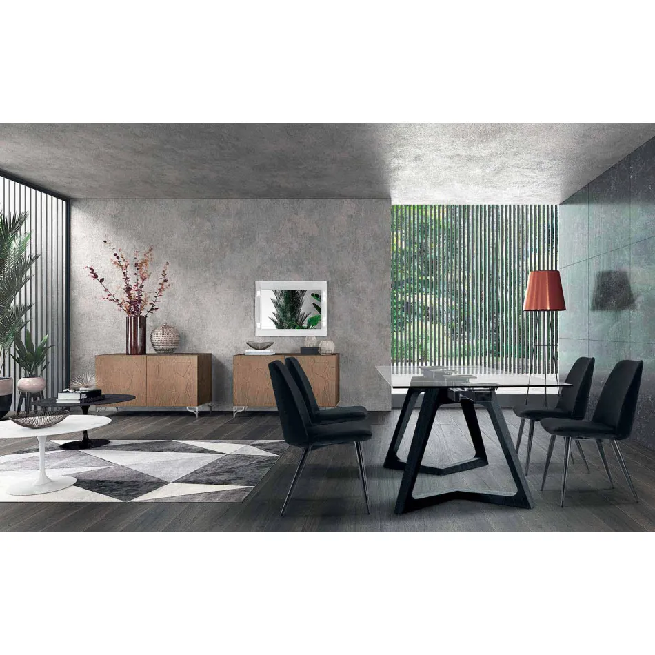 4 Sedie per Sala da Pranzo Imbottite Rivestite in Velluto Made in Italy – Granella Viadurini