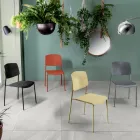 4 Sedie Realizzate con Seduta in Polipropilene di Diverse Finiture e Metallo - Daiquiri Viadurini